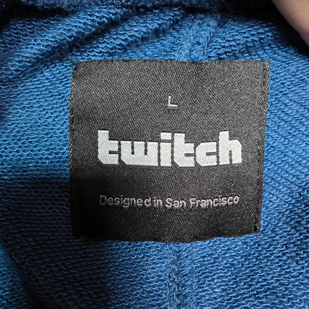 Twitch Official Logo Jogger Sweatpants Blue Gaming Lounge Pants Mens Large